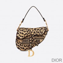 Christian Dior Saddle Bag Mizza Motif Canvas Beige