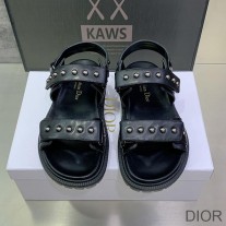 DiorAct Sandals Women Lambskin With Rivets Black - Dior Bag Outlet Official