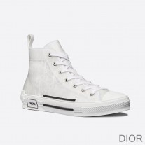 Dior B23 High-Top Sneakers Unisex Oblique Motif Canvas White - Dior Bag Outlet Official