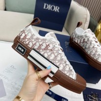 Dior B23 Sneakers Unisex Oblique Motif Canvas Brown - Dior Bag Outlet Official