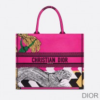 Dior Book Tote D-Jungle Pop Motif Canvas Rose - Dior Bag Outlet Official