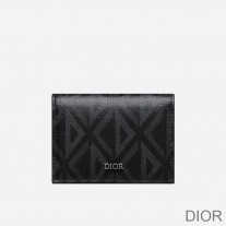Dior Business Card Holder CD Diamond Motif Canvas Black - Dior Bag Outlet Official