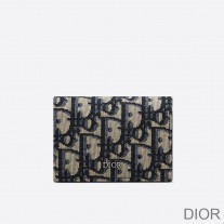 Dior Business Card Holder Oblique Motif Canvas Blue - Dior Bag Outlet Official
