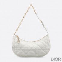 Dior CD Lounge Bag Cannage Lambskin White - Dior Bag Outlet Official