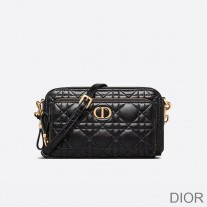 Dior Caro Double Pouch Cannage Calfskin Black - Dior Bag Outlet Official