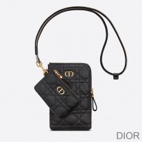 Dior Caro Multifunctional Pouch Cannage Calfskin Black - Dior Bag Outlet Official