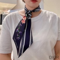 Dior Mitzah Twill D-Floral Silk Navy Blue - Dior Bag Outlet Official