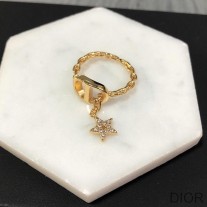 Dior Petit CD Ring Metal and White Crystals Gold - Dior Bag Outlet Official