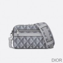 Dior Safari Messenger CD Diamond Motif Canvas Grey - Dior Bag Outlet Official