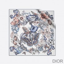 Dior Square Scarf Le Jugement Silk Blue - Dior Bag Outlet Official
