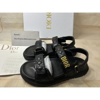 Christian Dior Dioract Sandal Black Quilted Cannage Calfskin