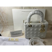 Dior Lady Dior Bag Cannage Lambskin White