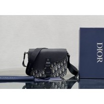 Dior Small Saddle Messenger Bag with Flap Beige Black Dior Oblique Jacquard
