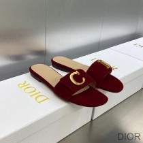 C'est Dior Slides Women Velvet Red - Dior Bag Outlet Official