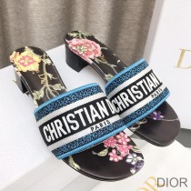 Christian Dior Bag Outlet For Sale Christian Dior Dway Heeled Slides Women Petites Fleurs Motif Canvas Black - Dior Bag Outlet Official