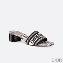 Christian Dior Bag Outlet For Sale Christian Dior Dway Heeled Slides Women Plan de Paris Motif Canvas Black - Dior Bag Outlet Official