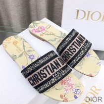 Christian Dior Bag Outlet For Sale Christian Dior Dway Slides Women Petites Fleurs Motif Canvas Yellow - Dior Bag Outlet Official