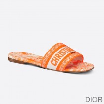 Christian Dior Bag Outlet For Sale Christian Dior Dway Slides Women Toile De Jouy Motif Canvas Orange - Dior Bag Outlet Official