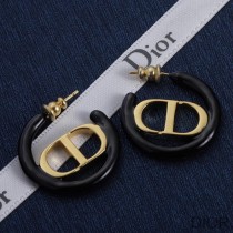 Dior 30 Montaigne Earrings Metal and Lacquer Gold/Black - Dior Bag Outlet Official
