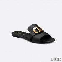 Dior 30 Montaigne Slides Women Calfskin Black - Dior Bag Outlet Official