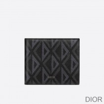 Dior Bi-Fold Wallet CD Diamond Motif Canvas Black - Dior Bag Outlet Official