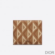 Dior Bi-Fold Wallet CD Diamond Motif Canvas Brown - Dior Bag Outlet Official