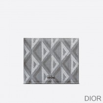 Dior Bi-Fold Wallet CD Diamond Motif Canvas Grey - Dior Bag Outlet Official