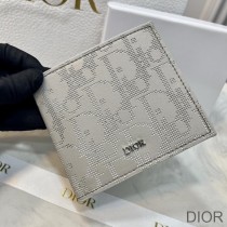 Dior Bi-Fold Wallet Oblique Galaxy Leather Grey - Dior Bag Outlet Official