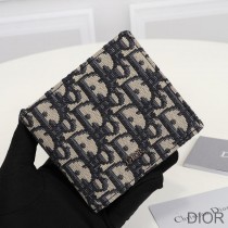 Dior Bi-Fold Wallet Oblique Motif Canvas Blue - Dior Bag Outlet Official