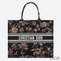 Dior Book Tote Jardin Botanique Motif Canvas Black - Dior Bag Outlet Official