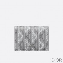 Dior Business Card Holder CD Diamond Motif Canvas Grey - Dior Bag Outlet Official