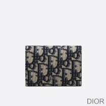Dior Business Card Holder Oblique Motif Canvas Blue - Dior Bag Outlet Official