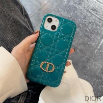 Dior CD iPhone Case Cannage Patent Leather Blue - Dior Bag Outlet Official