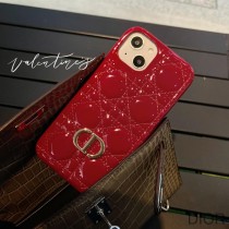 Dior CD iPhone Case Cannage Patent Leather Red - Dior Bag Outlet Official