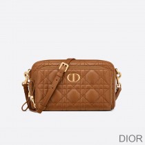Dior Caro Double Pouch Cannage Calfskin Brown - Dior Bag Outlet Official