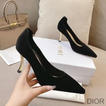 Dior D-Fame Pumps Women Suede Black - Dior Bag Outlet Official