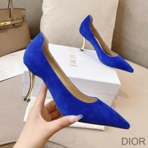 Dior D-Fame Pumps Women Suede Blue - Dior Bag Outlet Official