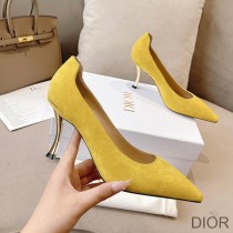 Dior D-Fame Pumps Women Suede Yellow - Dior Bag Outlet Official