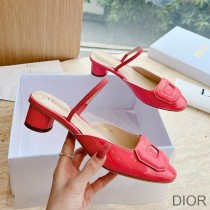 Dior Day Slingback Pumps Women Patent Calfskin Red - Dior Bag Outlet Official