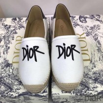 Dior Granville Espadrilles Women Shawn Logo Motif Canvas White - Dior Bag Outlet Official