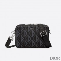 Dior Messenger Pouch CD Diamond Motif Canvas Black - Dior Bag Outlet Official