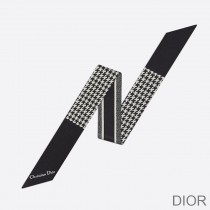 Dior Mitzah Twill 30 Montaigne Houndstooth Silk Black - Dior Bag Outlet Official
