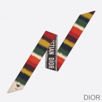 Dior Mitzah Twill D-Stripes Silk Multicolor - Dior Bag Outlet Official