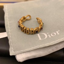 Dior Open Chain Ring with Multicolor Crystals Gold - Dior Bag Outlet Official