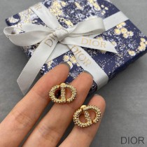 Dior Petit CD Stud Earrings Metal and Silver Crystals Gold - Dior Bag Outlet Official