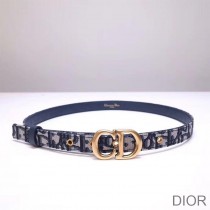 Dior Saddle Belt Oblique Calfskin Blue