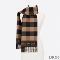 Dior Scarf Check'N'Dior Wool and Angora Khaki - Dior Bag Outlet Official