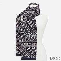 Dior Scarf Oblique Technical Cashmere Blue - Dior Bag Outlet Official