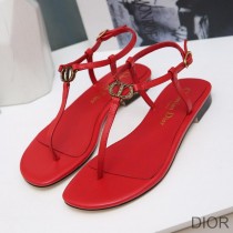 Dior Signature Sandals Women Lambskin Red - Dior Bag Outlet Official
