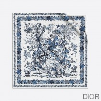Dior Square Scarf Jardin d'Hiver Silk Blue - Dior Bag Outlet Official